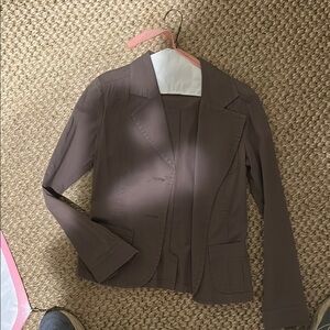 Halogen Brown Blazer Structured Suit Jacket